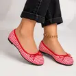 Gingham Check Bow Flat Shoes - 2