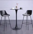 High Dining Set with 2 Chairs (Round, Black) - 3