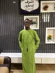 Abiola Men's Blue Jalabia - Brand New Amiri Fabrics - 3