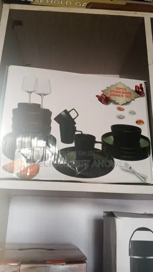 16pcs Stone Ware Dinner Set - Black