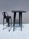 Two Bar Stools with Center Table - 1