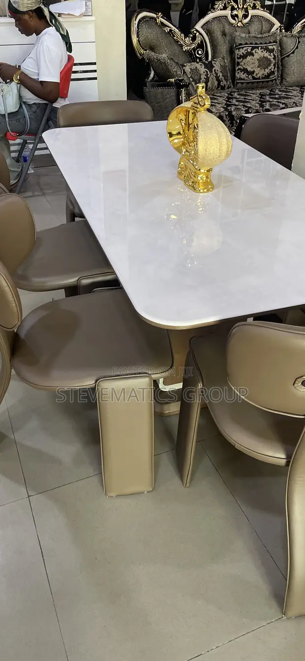 Six Seater Classic Marble Dining Table - 1