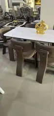Six Seater Classic Marble Dining Table - 3