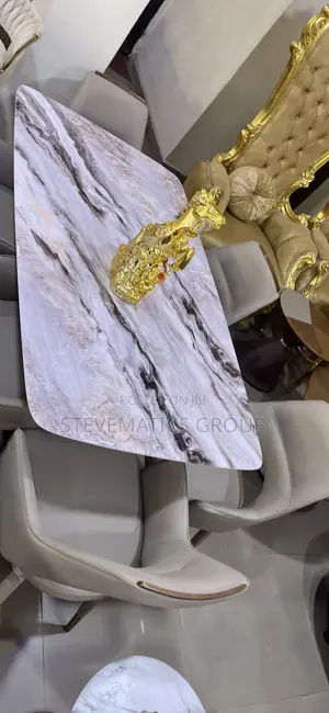 Executive Office Marble Dining Set - 6 Seaters