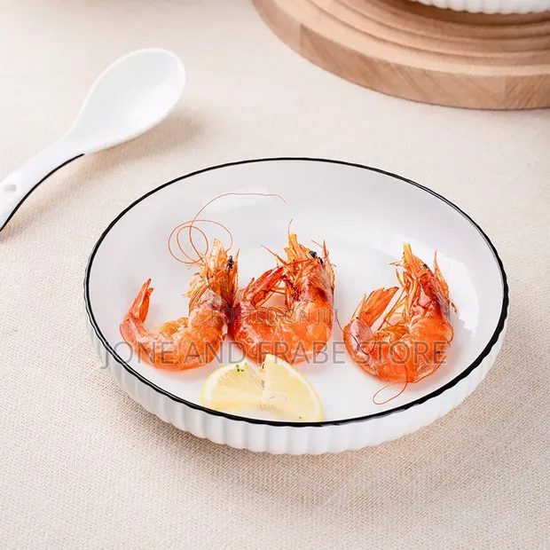 10pcs Ceramic Flat Plate Set - 6 Inches - 1