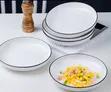 10pcs Ceramic Flat Plate Set - 6 Inches - 2