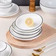 10pcs Ceramic Flat Plate Set - 6 Inches - 3