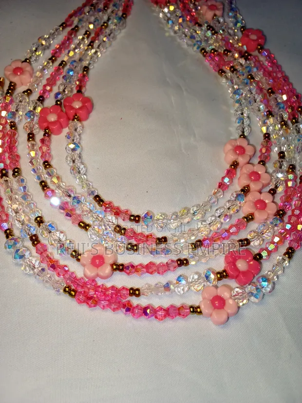 Waistbeads - Pink Beaded Jewelry - 1