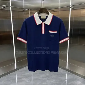 Luxury Embroidered Knitted Patches Polo Shirt