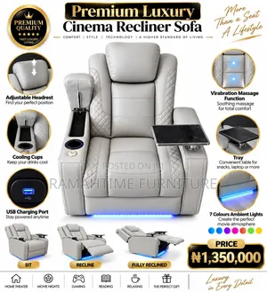 Home Theater Cinema Recliner Chair with Massage & Cooling