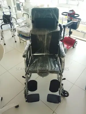 Commode Wheelchair with High Back Rest