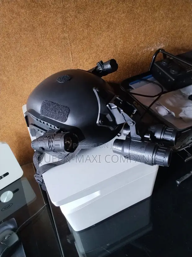 Tactical Helmet with Torch, Binoculars, Infrared Light - 1