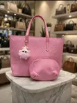 Pink Leather Tote Bag da Pouch & Charm - 1