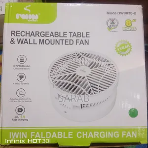 Iwin Fan Mai Sake Caji na Tebur & Bango
