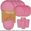 Pink Elegance 16-Piece Dinnerware Set - 2