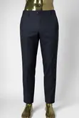 Navy Blue Wool Trousers - Men's Classic Fit - 1