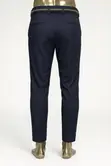 Navy Blue Wool Trousers - Men's Classic Fit - 2