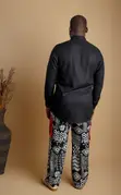 Black Igbalode Trousers - Ankara Fabric - 2