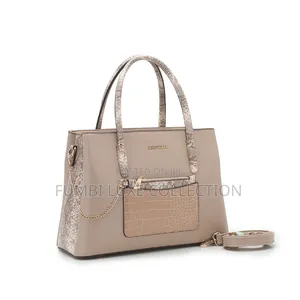Chris Bella Genuine Leather Handbag - Khaki