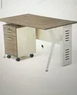 Office Table 1.2m with White Iron Leg - 2