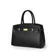 Fumbi Luxe C Women's Black Leather Work Handbag - 3