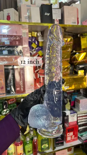 Transparent 12-inch Silicone Mount Dildo