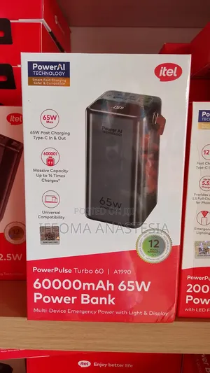 Itel 60000mAh Power Bank with 65W Fast Charging