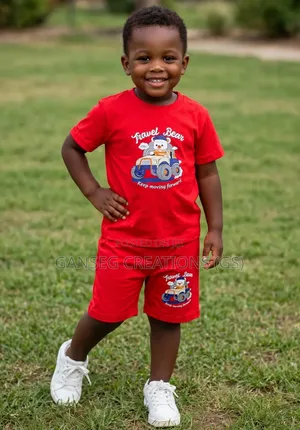 Boys' 2-Piece Set - Red Cotton