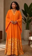 Adire Silk Longe Gown - Yellow - 2