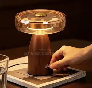 Nordic Wood Glass LED Table Lamp
