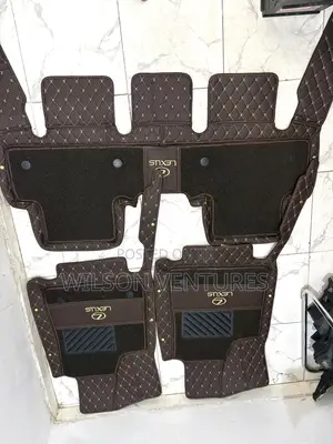 Brown Double Layer Leather & Rug Floor Mats for Lexus RX 350