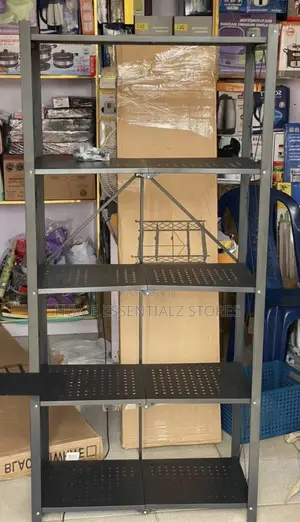 5 Tier Foldable Metal Storage Shelf Rack - Mai Ƙarfi