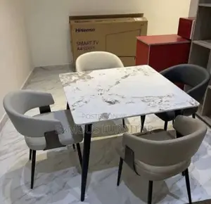 4-Seater Dining Set Mai Farin Faux-Marble Top