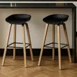 Kujerun Kicin da Bar Mai Tsayi Tare da Zama Mai Lilo da Ƙafafun Ƙarfe - 2