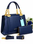 Bagco Classic Leather Handbag - Multicolor - 3