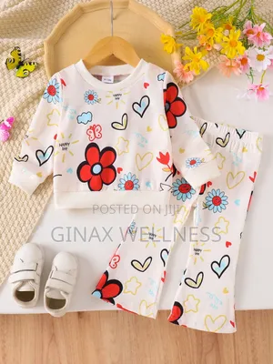 Baby Girls 2-Piece Floral Long-Sleeve Top & Flared Trousers (9-12m)