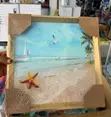 3D Crystal Diamond Wall Art Frame - Gold Border - 3