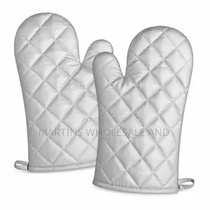 GE Silver Quilted Heat-Resistant Oven Mitts