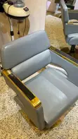Gray Leather Salon Chairs (4 Available) - 2