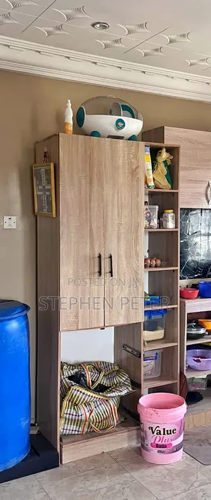 Clean Used Portable Wooden Wardrobe with 3 Drawers