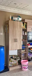 Clean Used Portable Wooden Wardrobe with 3 Drawers - 1