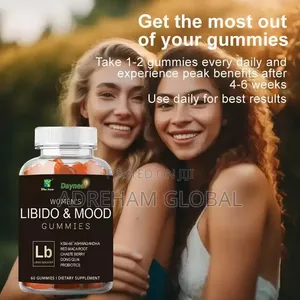 60PC Gummies na Libido & Mood na Mata tare da Ashwagandha, Maca Root