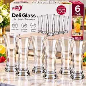 Deli Glass 6-Piece Luxury Flared Drinking Glass Set