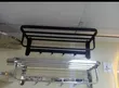 Akt Quality Towel Hanger - Black & Silver - 2