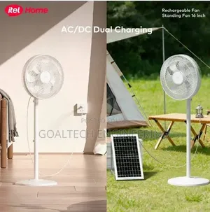 Itel Solar Rechargeable Fan with Lithium Battery