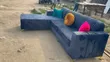 Sabo L-Shape Sofa Mai Launi Gray Tare da Matashin Kai - 2