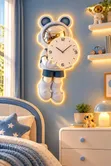 3D Astronaut Bear Wall Clock Mai Hasken LED (40x80cm) - 2