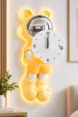 3D Astronaut Bear Wall Clock Mai Hasken LED (40x80cm) - 4