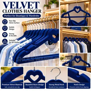 10pcs Velvet Clothes Hanger Set - Heart Design Non-Slip Luxury