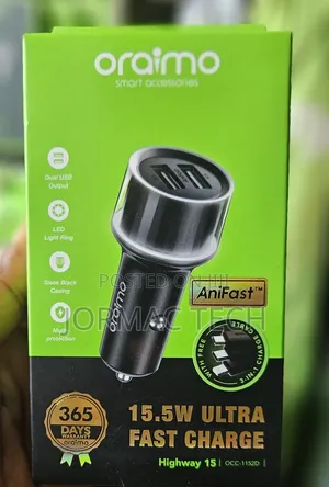 Oraimo 15.5W Ultra Fast Car Charger with 3-in-1 Cable